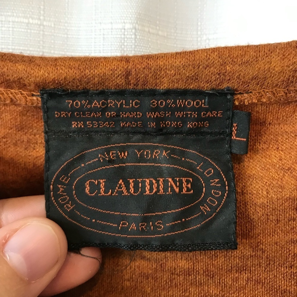 Claudine wool mix scoop neck 3/4 sleeve top - Picture 6 of 10